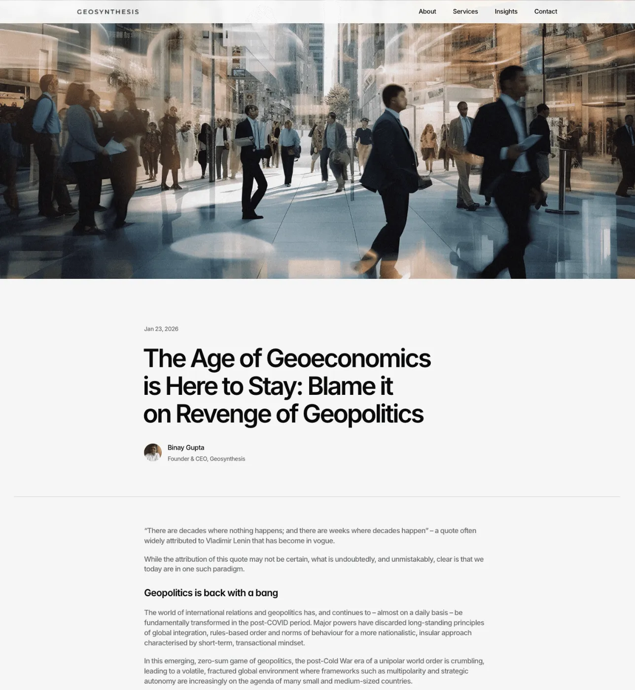 Brand Identity System, Website & Pitch Deck for a Geopolitical Advisory Firm